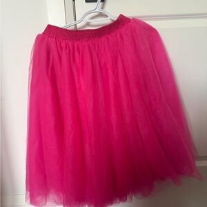 Women's Hot Pink Tulle Skirt - Elastic Waist